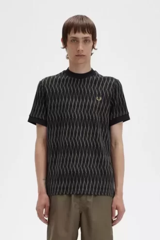 Argyle Jacquard herr-T-shirt