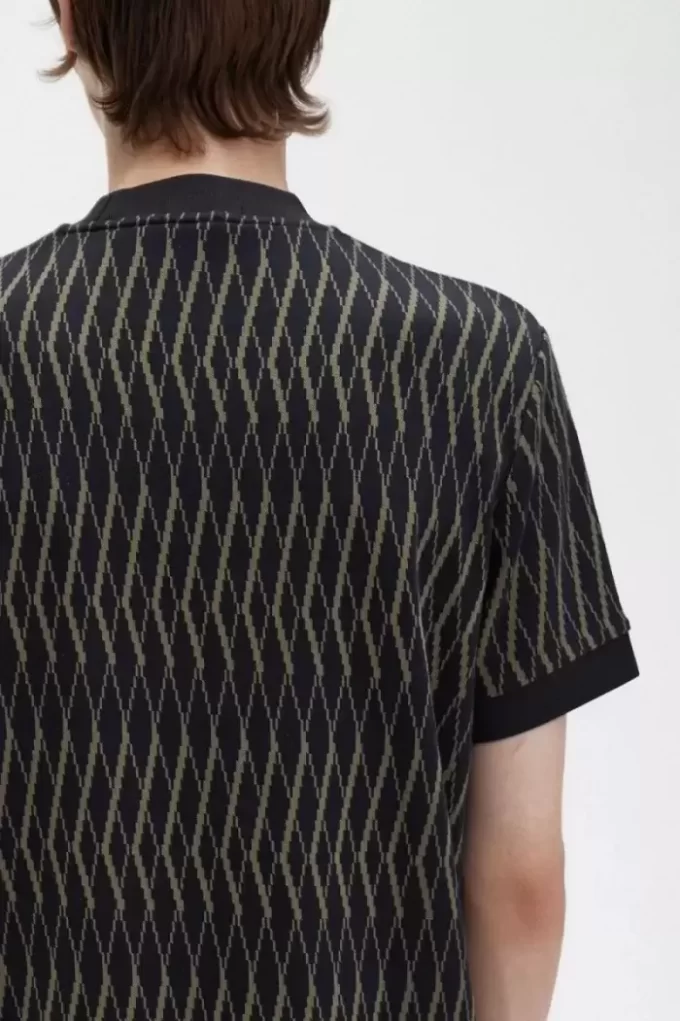Argyle Jacquard herr-T-shirt Argyle Jacquard herr-T-shirt