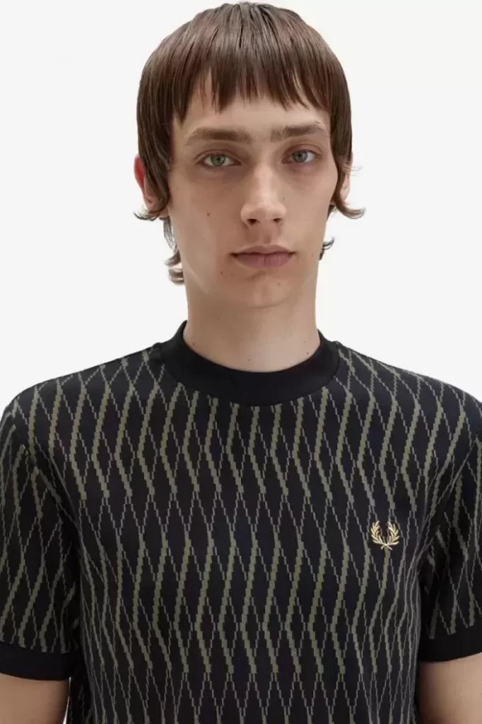 Argyle Jacquard herr-T-shirt Argyle Jacquard herr-T-shirt
