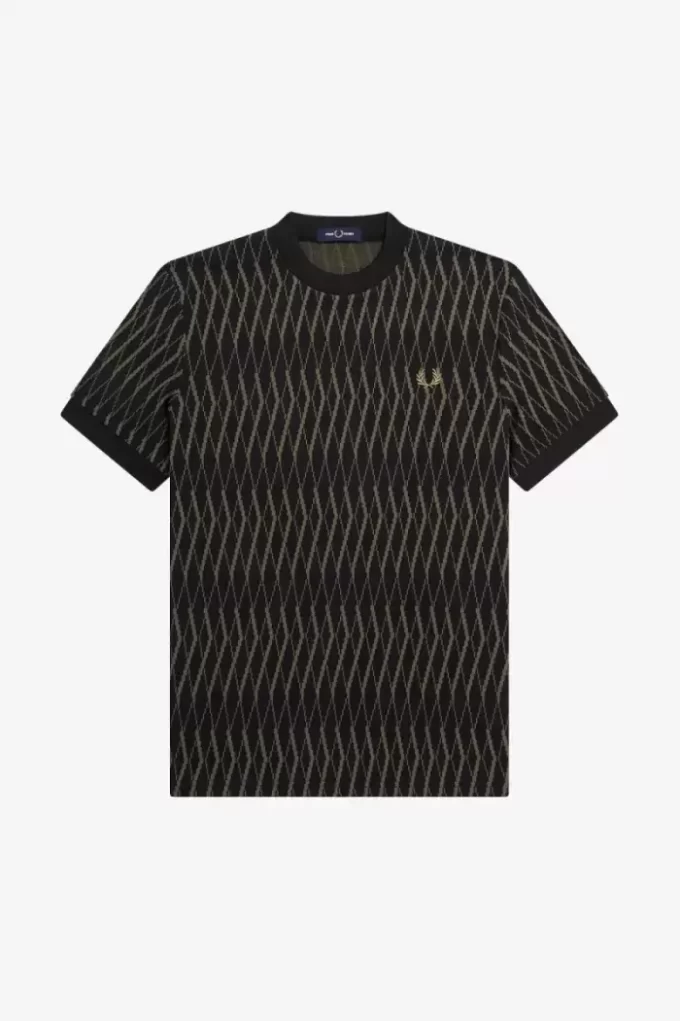 Argyle Jacquard herr-T-shirt Argyle Jacquard herr-T-shirt