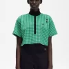 Beskuren Gingham-pikétröja för kvinnor Beskuren Gingham-pikétröja för kvinnor