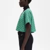 Beskuren Gingham-pikétröja för kvinnor Beskuren Gingham-pikétröja för kvinnor