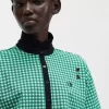 Beskuren Gingham-pikétröja för kvinnor Beskuren Gingham-pikétröja för kvinnor