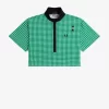 Beskuren Gingham-pikétröja för kvinnor Beskuren Gingham-pikétröja för kvinnor