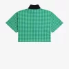 Beskuren Gingham-pikétröja för kvinnor Beskuren Gingham-pikétröja för kvinnor