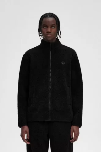 Borg Fleece Herrtröjor med Zip Through-tryck