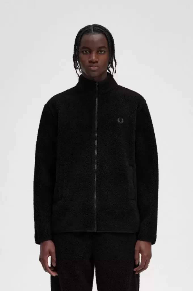 Borg Fleece Herrtröjor med Zip Through-tryck Borg Fleece Herrtröjor med Zip Through-tryck