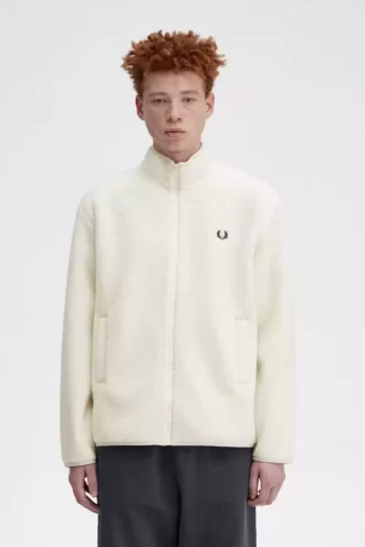 Borg Fleece Herrtröjor med Zip Through-tryck