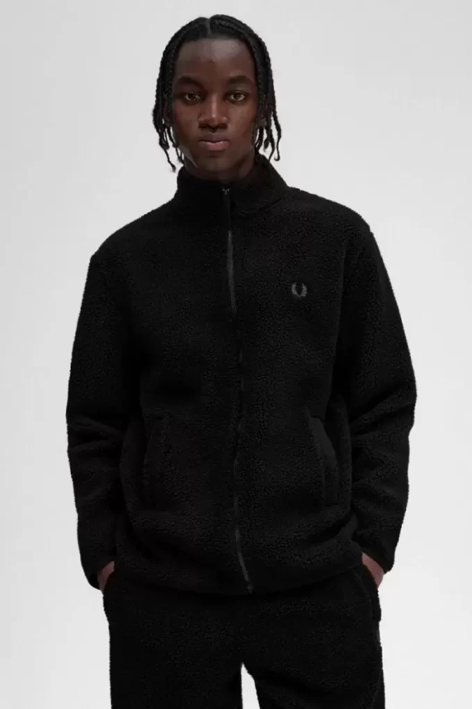 Borg Fleece Herrtröjor med Zip Through-tryck Borg Fleece Herrtröjor med Zip Through-tryck