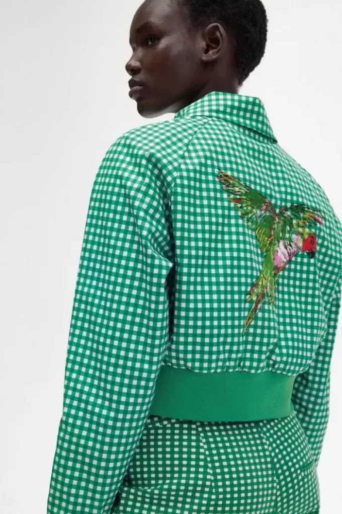 Broderade ginghamjackor för kvinnor Broderade ginghamjackor för kvinnor
