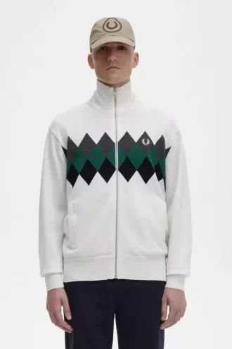 Diamond Intarsia Cardigan för män