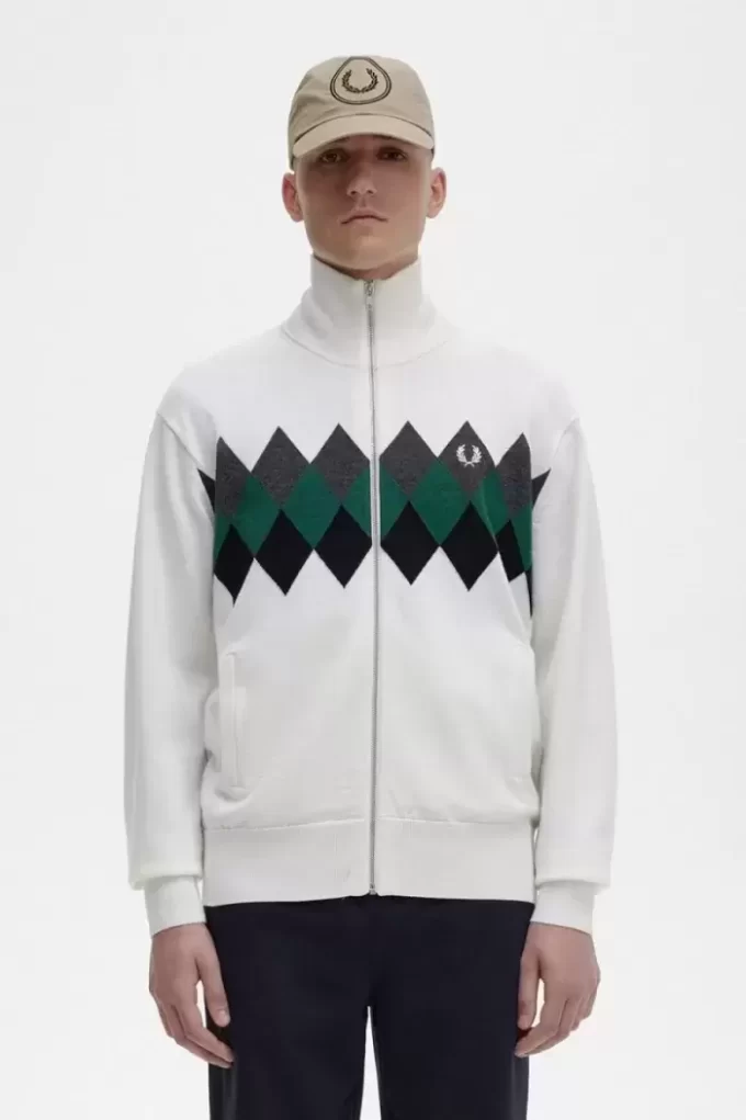 Diamond Intarsia Cardigan för män