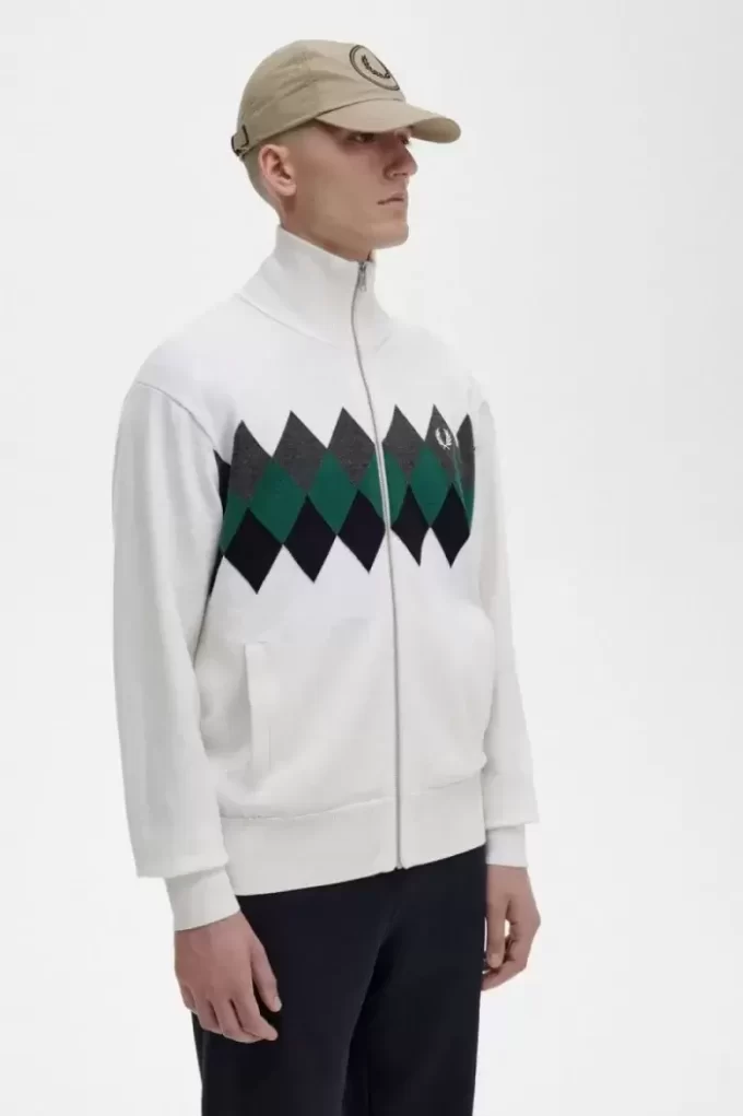 Diamond Intarsia Cardigan för män