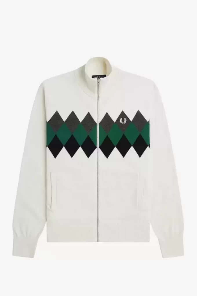 Diamond Intarsia Cardigan för män