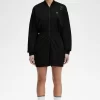 Dragkedja-genomgående playsuit damklänning