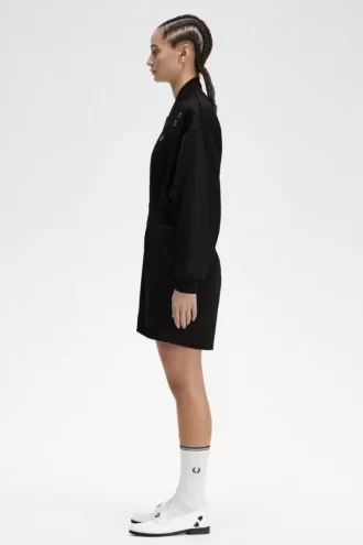 Dragkedja-genomgående playsuit damklänning
