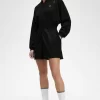 Dragkedja-genomgående playsuit damklänning