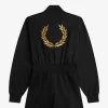 Dragkedja-genomgående playsuit damklänning