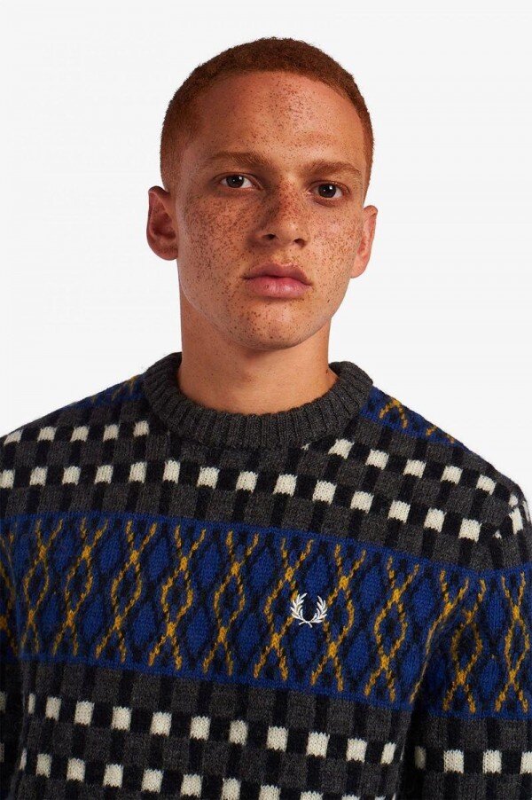 Fair Isle brittisk stickad ulltröja Fair Isle brittisk stickad ulltröja