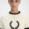Flockad lagerkrans dam-t-shirt
