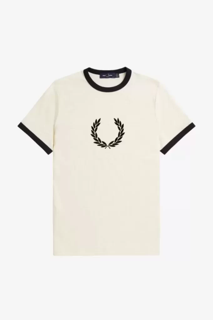 Flockad lagerkrans dam-t-shirt