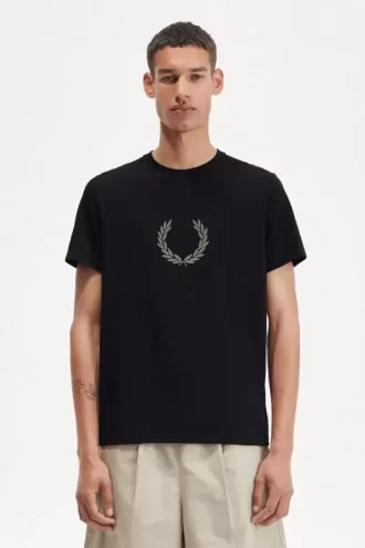 Flockad lagerkrans herr-T-shirt