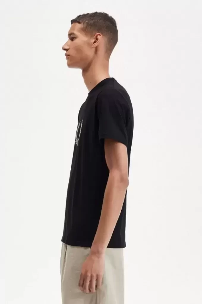 Flockad lagerkrans herr-T-shirt Flockad lagerkrans herr-T-shirt
