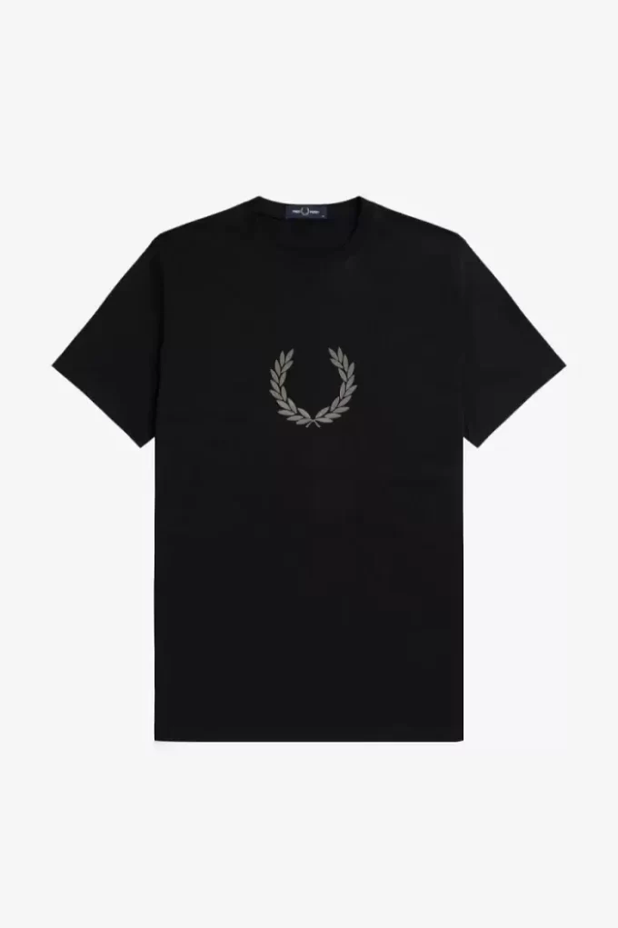 Flockad lagerkrans herr-T-shirt Flockad lagerkrans herr-T-shirt