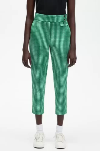 Gingham-byxor för kvinnor