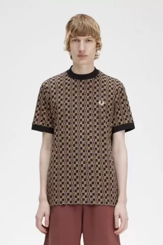 Glitch Checkerboard herr-t-shirt
