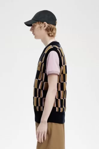 Glitch Checkerboard herrlinnen