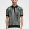 Glitch Checkerboard Stickad Herrskjorta Glitch Checkerboard Stickad Herrskjorta