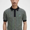 Glitch Checkerboard Stickad Herrskjorta Glitch Checkerboard Stickad Herrskjorta