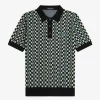 Glitch Checkerboard Stickad Herrskjorta Glitch Checkerboard Stickad Herrskjorta