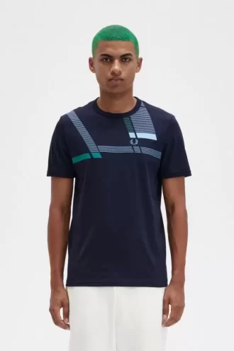 Glitch Print Herr T-shirt