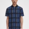 Glitch Tartan Dragkedja Herr Pikétröja
