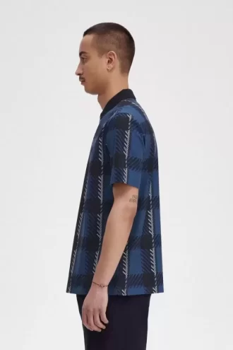 Glitch Tartan Dragkedja Herr Pikétröja