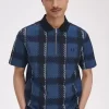 Glitch Tartan Dragkedja Herr Pikétröja