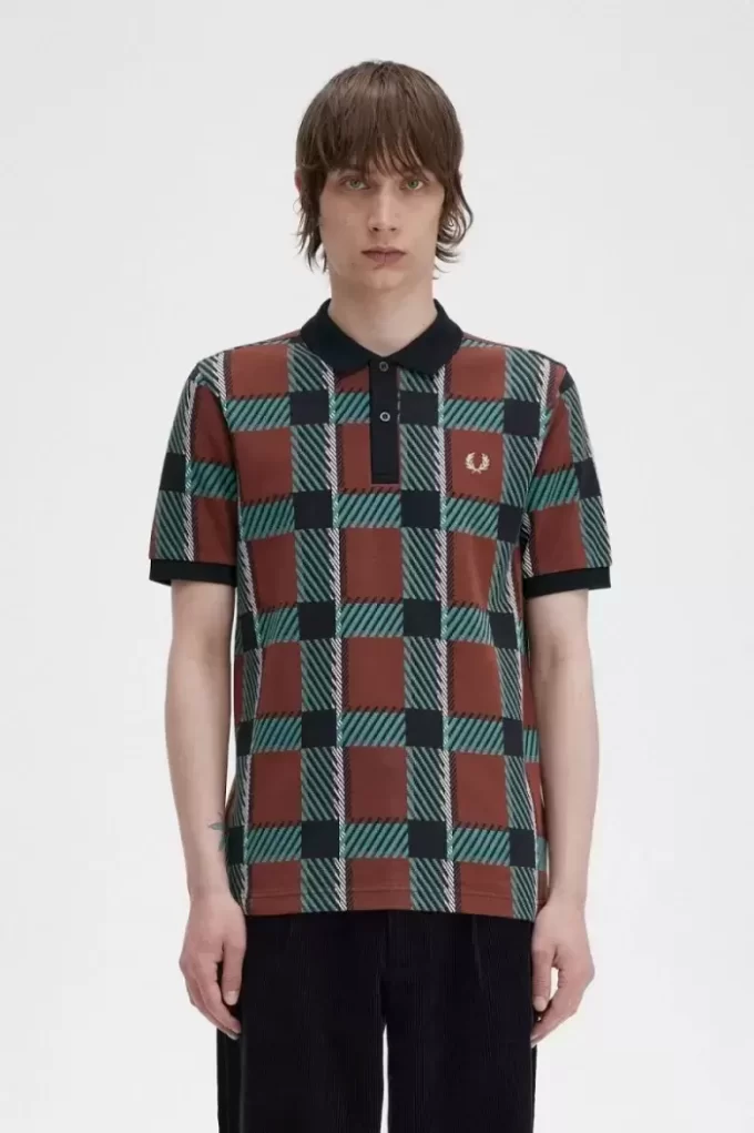 Glitch Tartan herrpikétröja