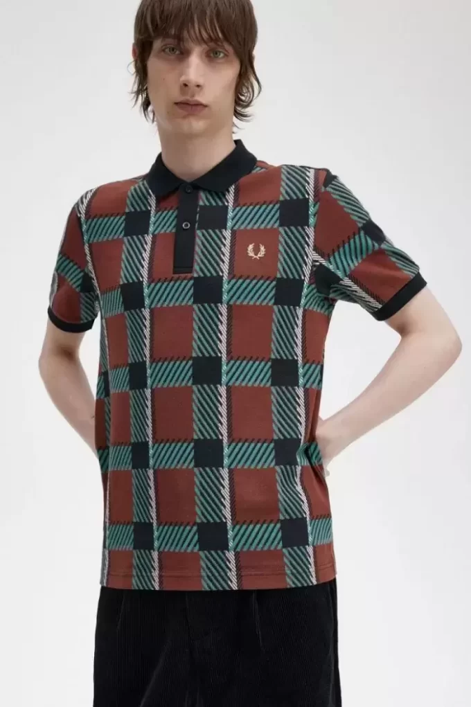 Glitch Tartan herrpikétröja