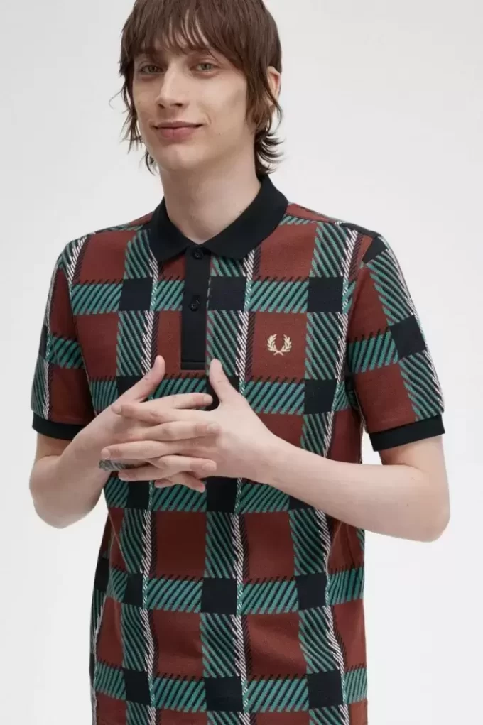 Glitch Tartan herrpikétröja