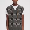 Glitch Tartan Stickade Herrlinnen