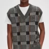 Glitch Tartan Stickade Herrlinnen