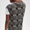 Glitch Tartan Stickade Herrlinnen