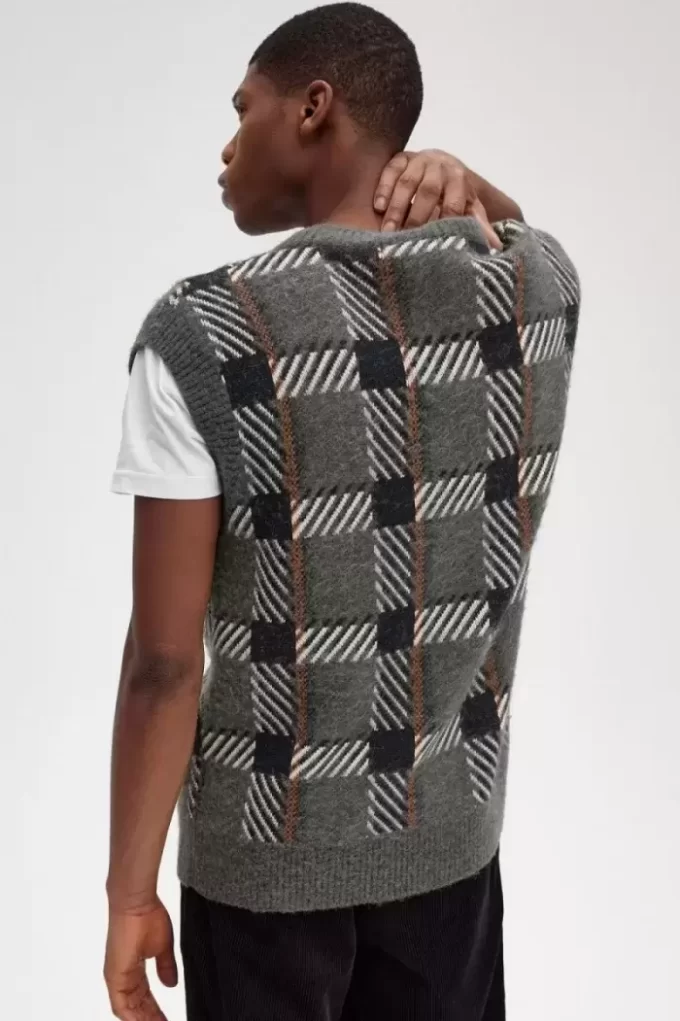 Glitch Tartan Stickade Herrlinnen
