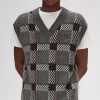 Glitch Tartan Stickade Herrlinnen