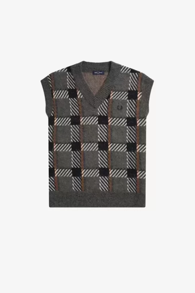 Glitch Tartan Stickade Herrlinnen