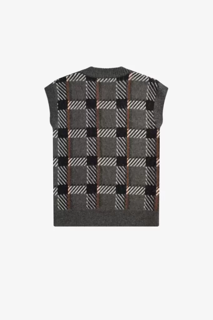 Glitch Tartan Stickade Herrlinnen