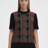 Glitch Tartan Stickade Linnen för Dam Glitch Tartan Stickade Linnen för Dam