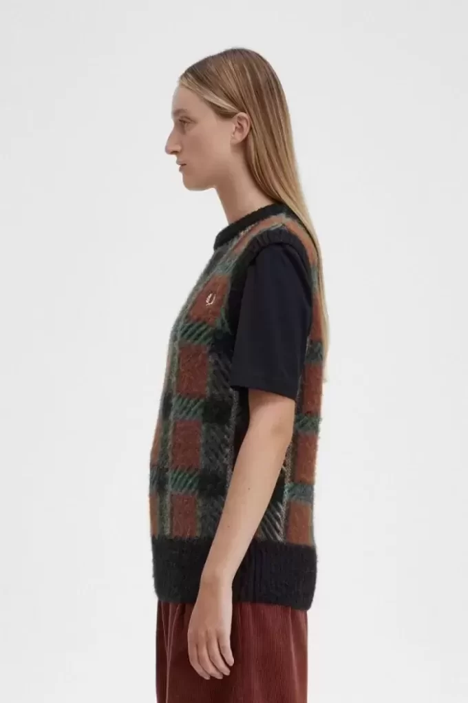 Glitch Tartan Stickade Linnen för Dam Glitch Tartan Stickade Linnen för Dam
